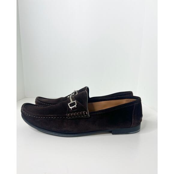 Gucci Brown Suede Horsebit Loafers, Size 9 main image 4